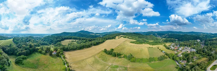 Fototapeten Panorama Luftbild mit Blick in den Odenwald © Mathias Weil