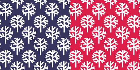 Fototapeta na wymiar Naked winter tree simple seamless pattern