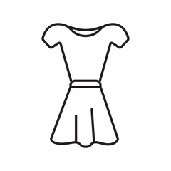 dress outline stroke icon vector