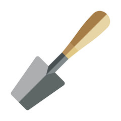 Garden shovel, trowel vector icon, flat style.