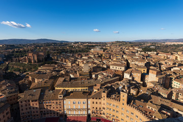 Fototapeta na wymiar Cityscape of Siena in Tuscany - Italy