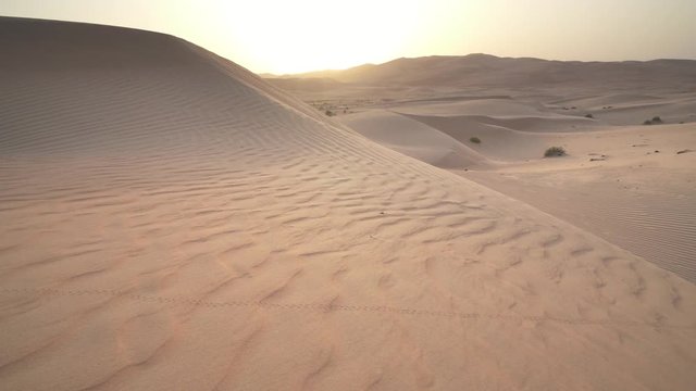 Beautiful Rub al Khali desert at sunrise stock footage video