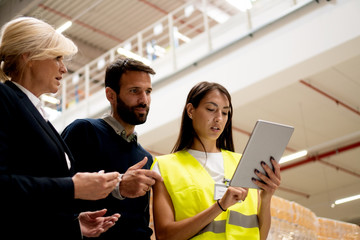 Managers checking the list of products