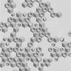 Grey abstract background with geometric pattern.