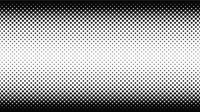 Endless halftone texture, endless halftone dots gradient, abstract background texture, retro style, black and white vector graphic