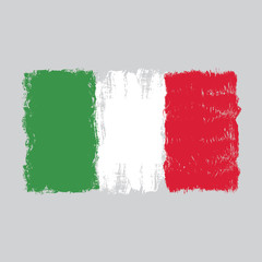 Flag of Italy,hand drawn watercolor design,