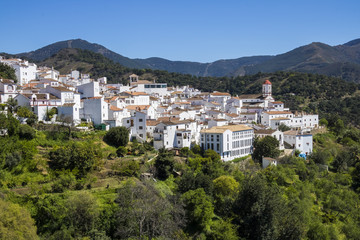 Fototapeta na wymiar Genalguacil white village in Malaga province, Spain