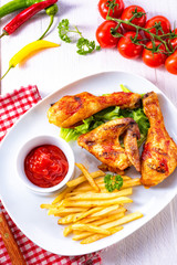 Fresh and crispy rustic pork belly grill sticks