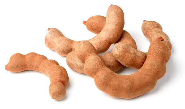 fresh tamarind fruit isolated on white