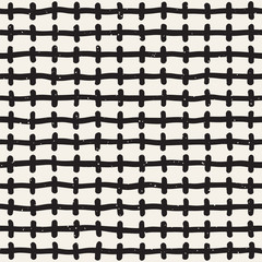 Naklejka premium Hand drawn seamless pattern. Abstract geometric shapes background in black and white. Vector style grungy texture.