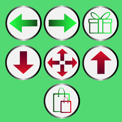 Arrows set. Icons arrows. Shopping, gifts