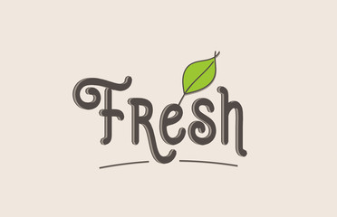 Naklejka premium fresh word text typography design logo icon