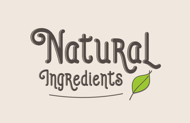natural ingredients word text typography design logo icon