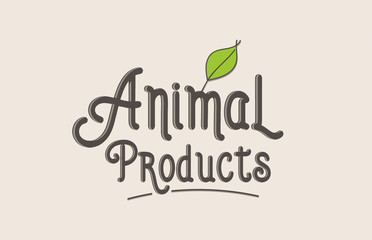 animal products word text typography design logo icon