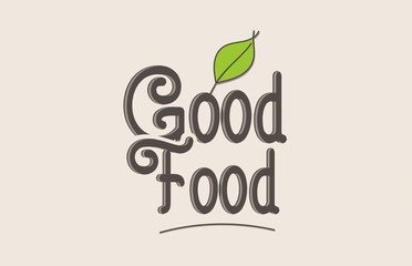 good food word text typography design logo icon