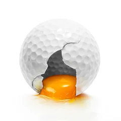 Keuken spatwand met foto Golf ball egg isolated © fotoslaz