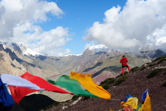 Views on the trekking  route from Wanla to Hinju, Ladakh range, India, Asia.