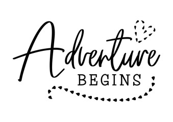 adventure begins wedding lettering