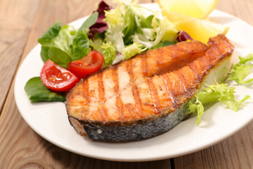 grilled salmon steak