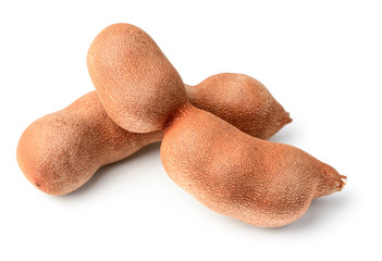 fresh tamarind fruit isolated on white