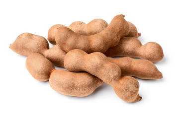 fresh tamarind fruit isolated on white