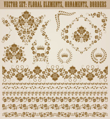 Set of vector damask ornaments.