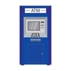 ATM bank terminal,blue auto teller machine