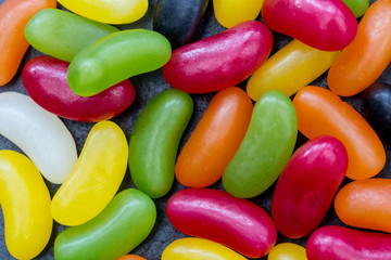 Jelly beans candy sweets food background