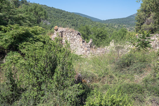 Ruins  of abandoned Palestinian village Kafr Birim in the north of Israel in which the christians Maronites lived until the middle of the 20th century