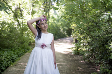 Fototapeta premium Pretty girl first communion