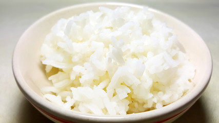 close-up cooked rice in bowl