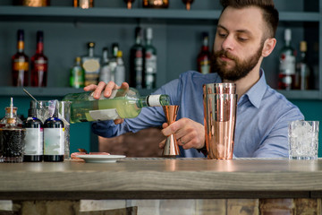 bartender prepares a great cocktail