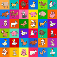 pattern design with cartoon farm animals
