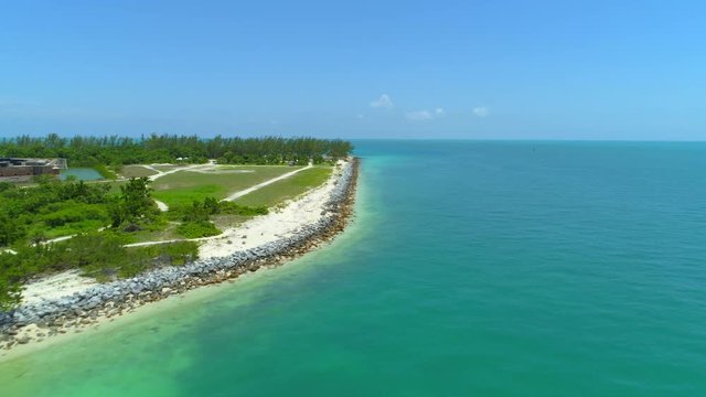 Aerial b roll footage Fort Zachary Taylor Key West Florida 4k 24p