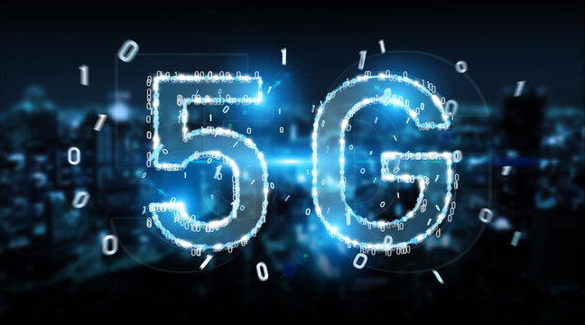 5G network digital hologram 3D rendering