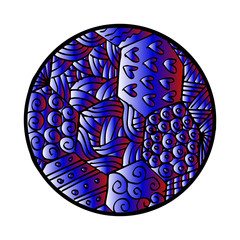 Soccer ball  in doodle ornament