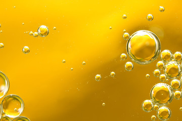 golden yellow bubble oil, abstract background