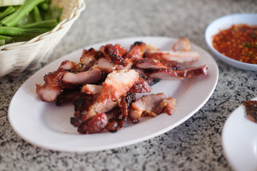 Thai style grilled slice pork