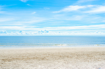 Fototapeta na wymiar Tropical beach in morning at Huahin, Thailand