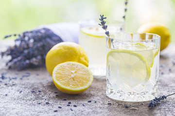 Lemonade with lemons and lavender
