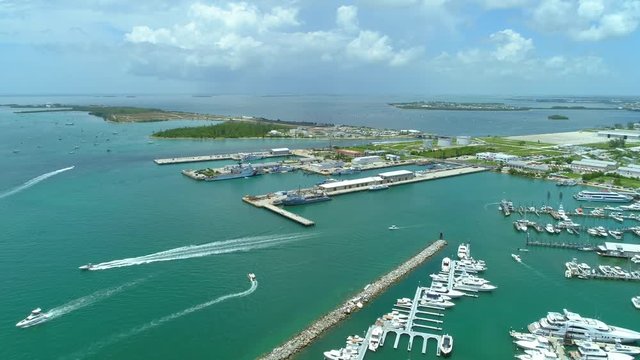 Aerial footage US Coast Guard Key West Florida 4k 24p
