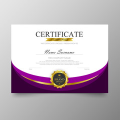 Certificate Premium template awards diploma background vector modern value design and layout luxurious.cover leaflet elegant horizontal Illustration in size pattern.