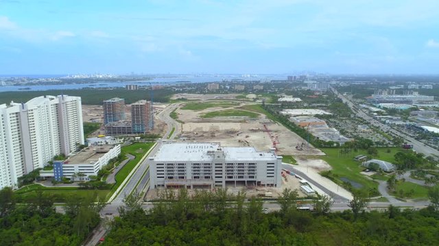 Aerial lateral footage land development Florida