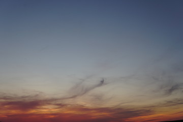 Colorful sunset over ocean on Maldives