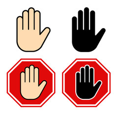 手の禁止サインセット