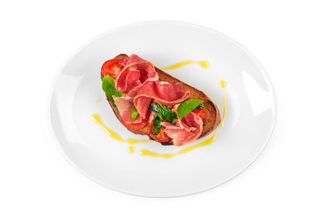 Cured ham, spanish appetizer.