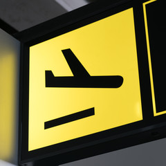 Airport  arrival sign   / landing airplane pictogram  