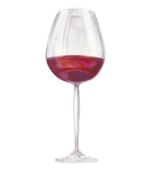 Red wine. Watercolor/watercolour illustration - 209097316