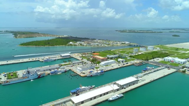 Coast Guard base station Key West aerial tour 4k