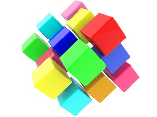 Concept of colorful cubes
